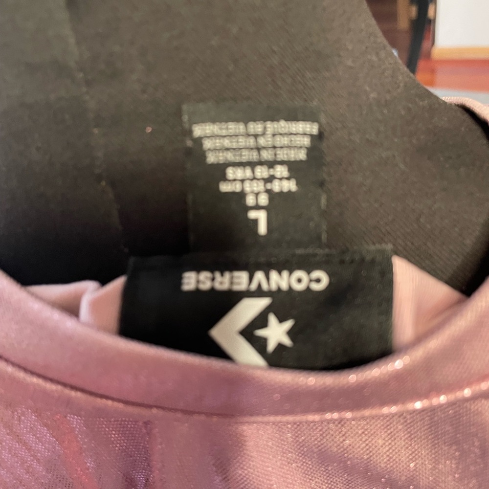 CONVERSE 2 PIECE PINK OUTFIT WORN ONCE TOP SIZE LARGE PANTS SIZE XL SUPERCUTE ! - Picture 2 of 11